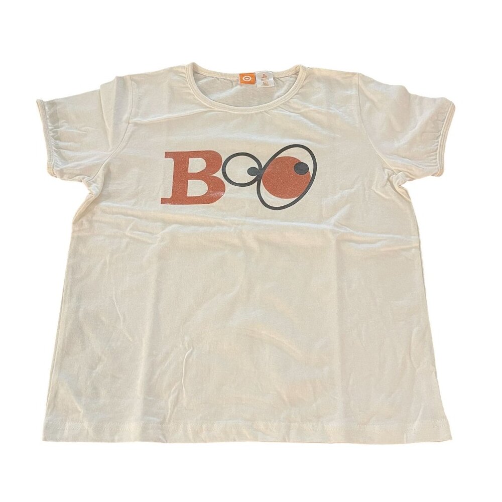 NEW Target Boo Halloween SS T-shirt White, Size 14/16 Youth